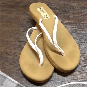 White Thong Flip Flops